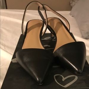 Hedy leather sling back kitten heels